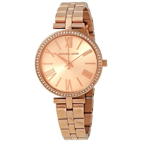 Michael Kors Maci Crystal Rose Dial Ladies Watch 